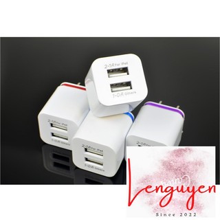 Cốc Sạc 2 cổng 5v 1A và 2A(White) siêu bền