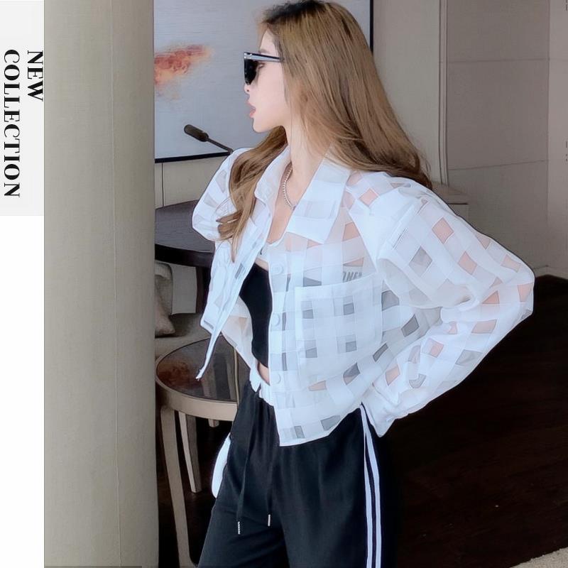 Jiashucheng Áo Khoác Cardigan Chống Nắng Tay Dài Siêu Mỏng Thoáng Khí Thời Trang Mùa Hè Cho Nữ