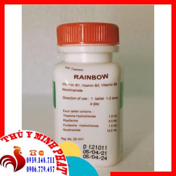 RAINBOW TH.UỐC NUÔI GÀ ĐÁ HỦ 100 VIÊN