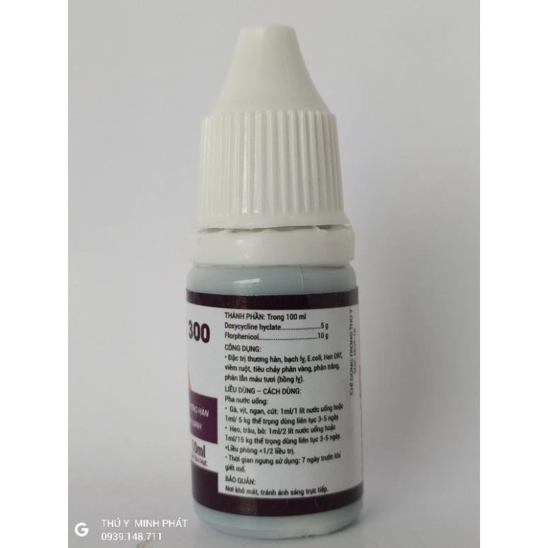 FLODOX 300 LỌ 10ML (hen khẹt, khò khè, vẩy mỏ, phân xanh phân trắng)