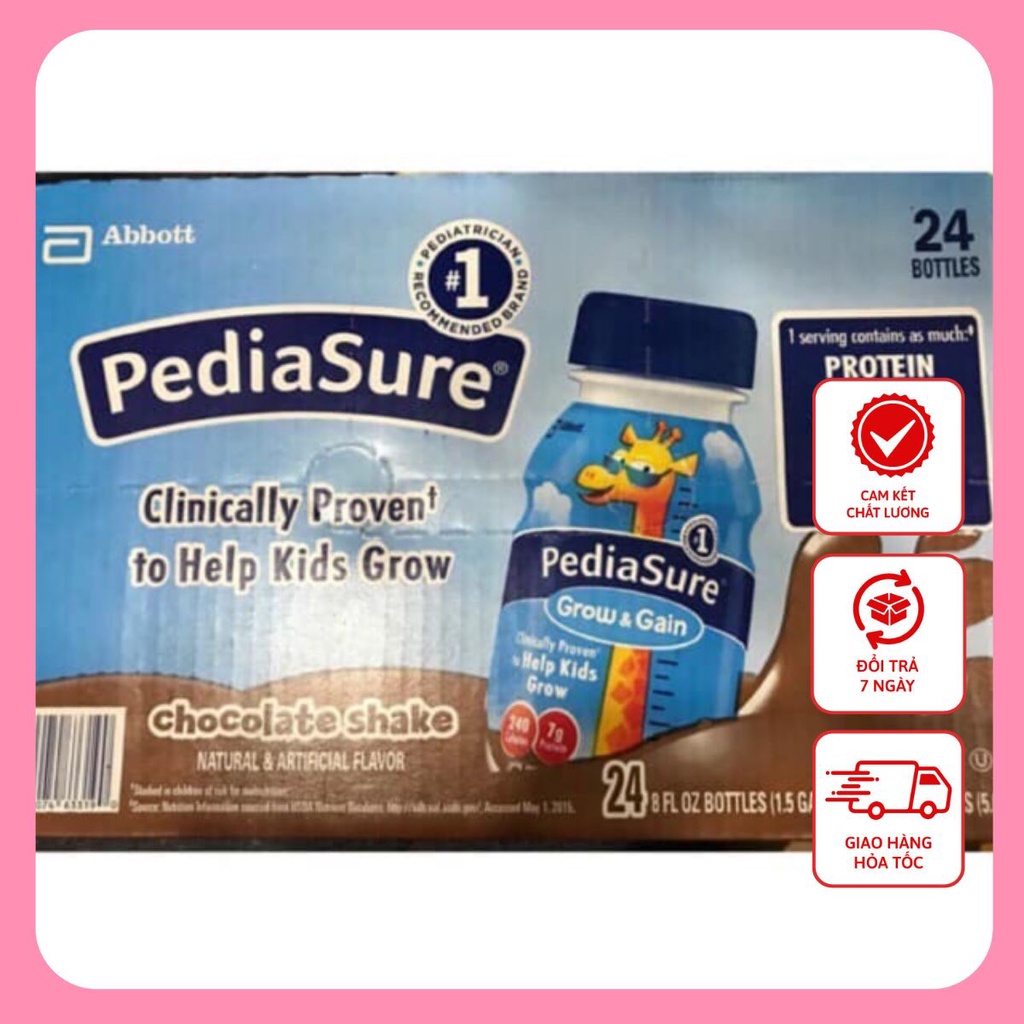 24 CHAI SỮA PEDIASURE MỸ VỊ SOCOLA 237ml