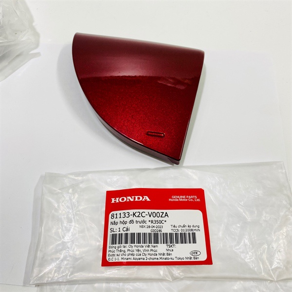 Nắp hộp đồ trước Vision 110  Màu Đỏ R350 Zin Honda - 81133K2CV00ZA
