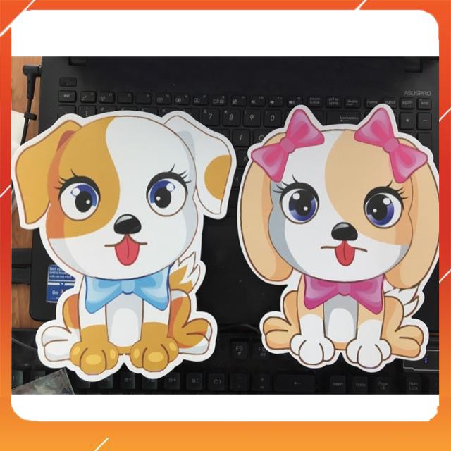 Chibi mô hình chó con trang trí tiệc thôi nôi
