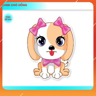 Chibi mô hình chó con trang trí tiệc thôi nôi