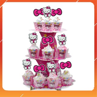 Tháp bánh sinh nhật 3 tầng bé Gái