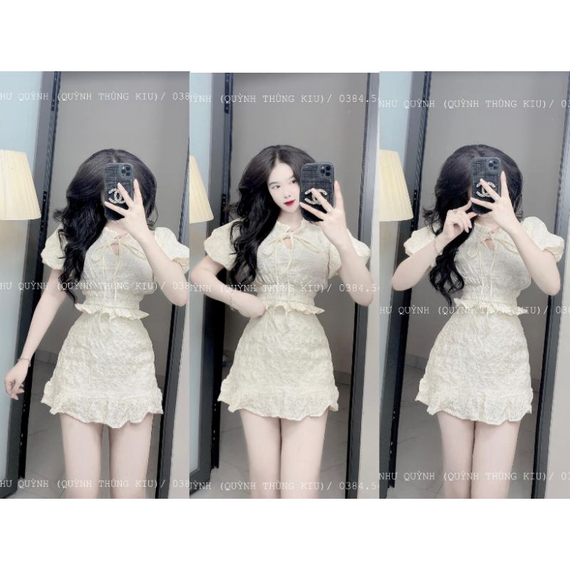 SET THIẾT KẾ ÁO BÈO MIX CHÂN VÁY BÈO