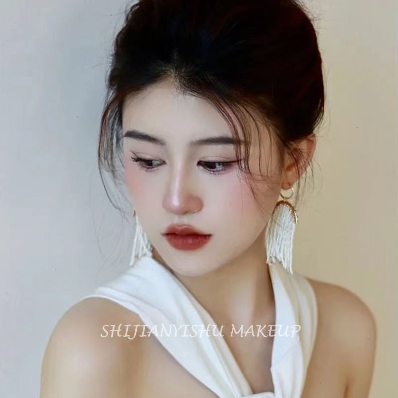 Bông Tai Dáng Dài Đính Ngọc Trai Sang Trọng Thời Trang Hàn Quốc 2022