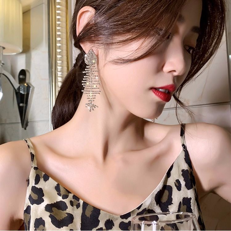 Bông Tai Bạc 925 Hình Xương Cá Phong Cách Âu Mỹ Mẫu Mới 2023 Thời Trang Cho Nữ