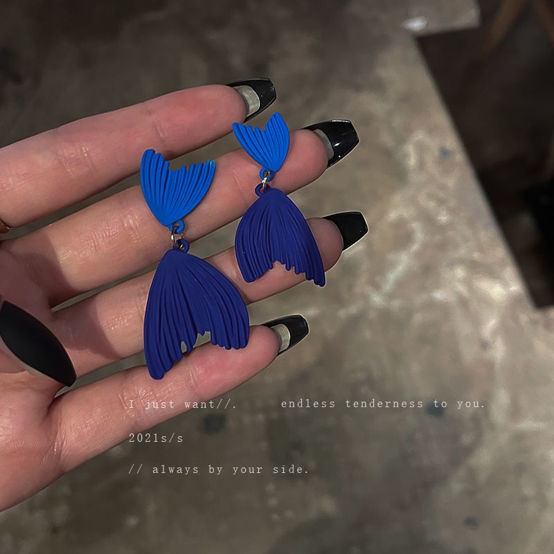 Khuyên Tai Bạc 925 Hình Đuôi Cá Thời Trang Hàn Quốc