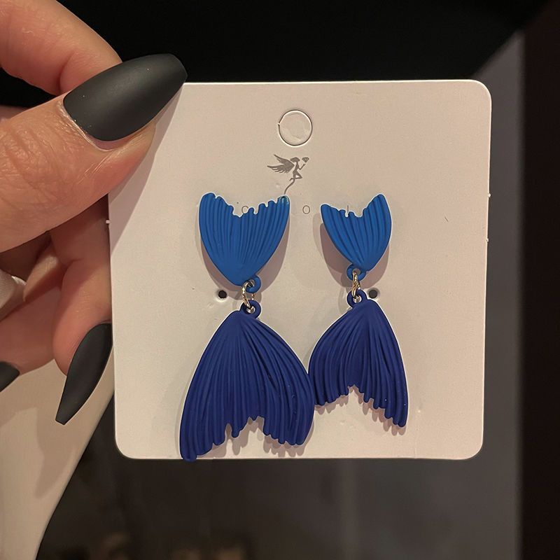 Khuyên Tai Bạc 925 Hình Đuôi Cá Thời Trang Hàn Quốc