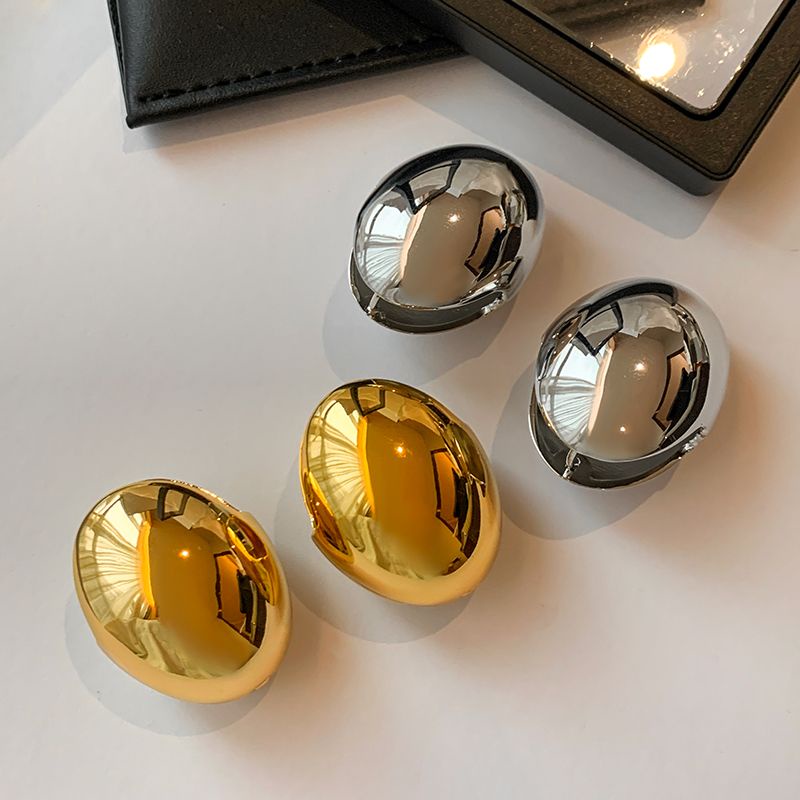 Khuyên Tai Hình Trứng Vàng Bóng Phong Cách Âu Mỹ Cao Cấp Cho Nữ