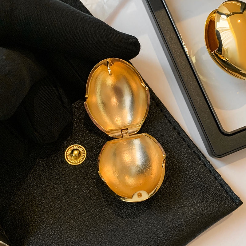 Khuyên Tai Hình Trứng Vàng Bóng Phong Cách Âu Mỹ Cao Cấp Cho Nữ