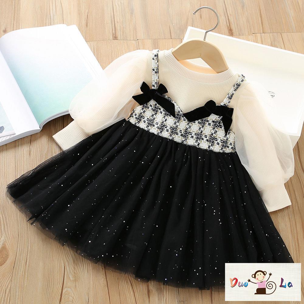 Đầm Công Chúa Một Mảnh Phong Cách Hepburn Hàn Quốc Thời Trang Xuân Thu 2023 Cho Bé Gái