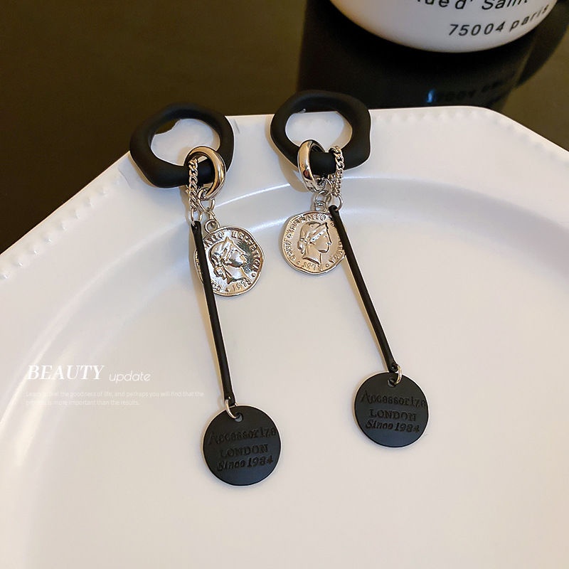 Bông Tai Mạ Bạc 925 Hình Đĩa Xích Tua Rua Thời Trang Sang Trọng