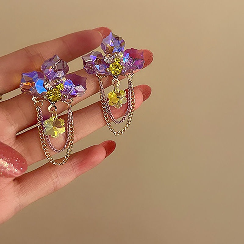 Bông Tai Mạ Bạc Hình Hoa Đính Ngọc Trai Phong Cách bohemian Thời Trang Mới 2023