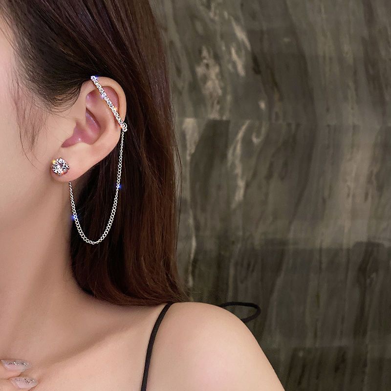 Khuyên Tai Dạng Kẹp Không Đối Xứng Phong Cách Hàn Quốc Mới 2023