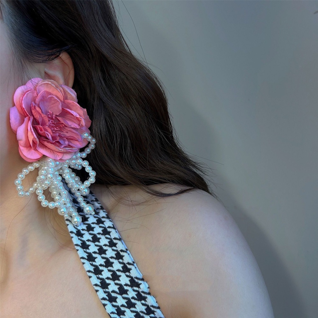 Bông Tai Bạc Hình Hoa Đính Ngọc Trai Thời Trang Mùa Hè Hàng Mới 2023 Dành Cho Bạn Nữ