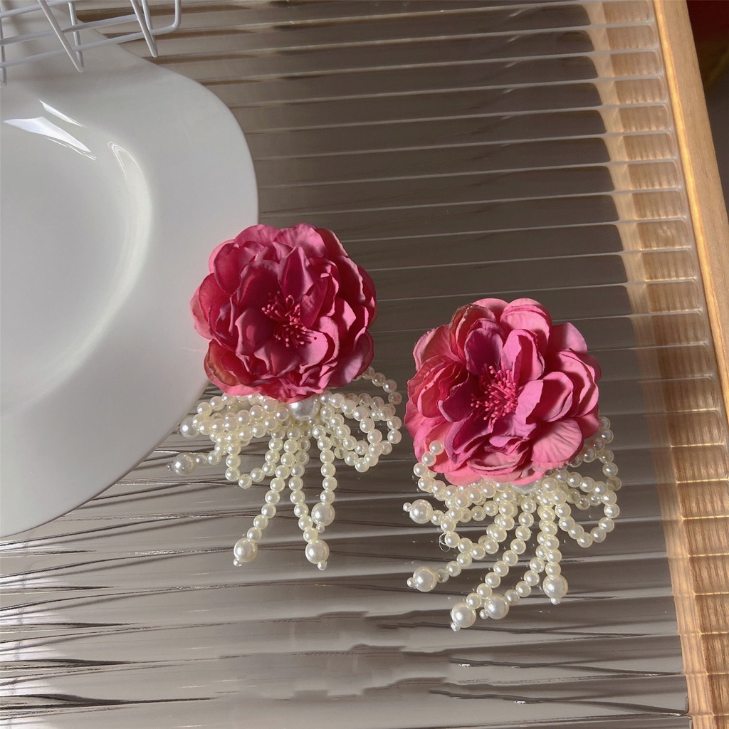 Bông Tai Bạc Hình Hoa Đính Ngọc Trai Thời Trang Mùa Hè Hàng Mới 2023 Dành Cho Bạn Nữ