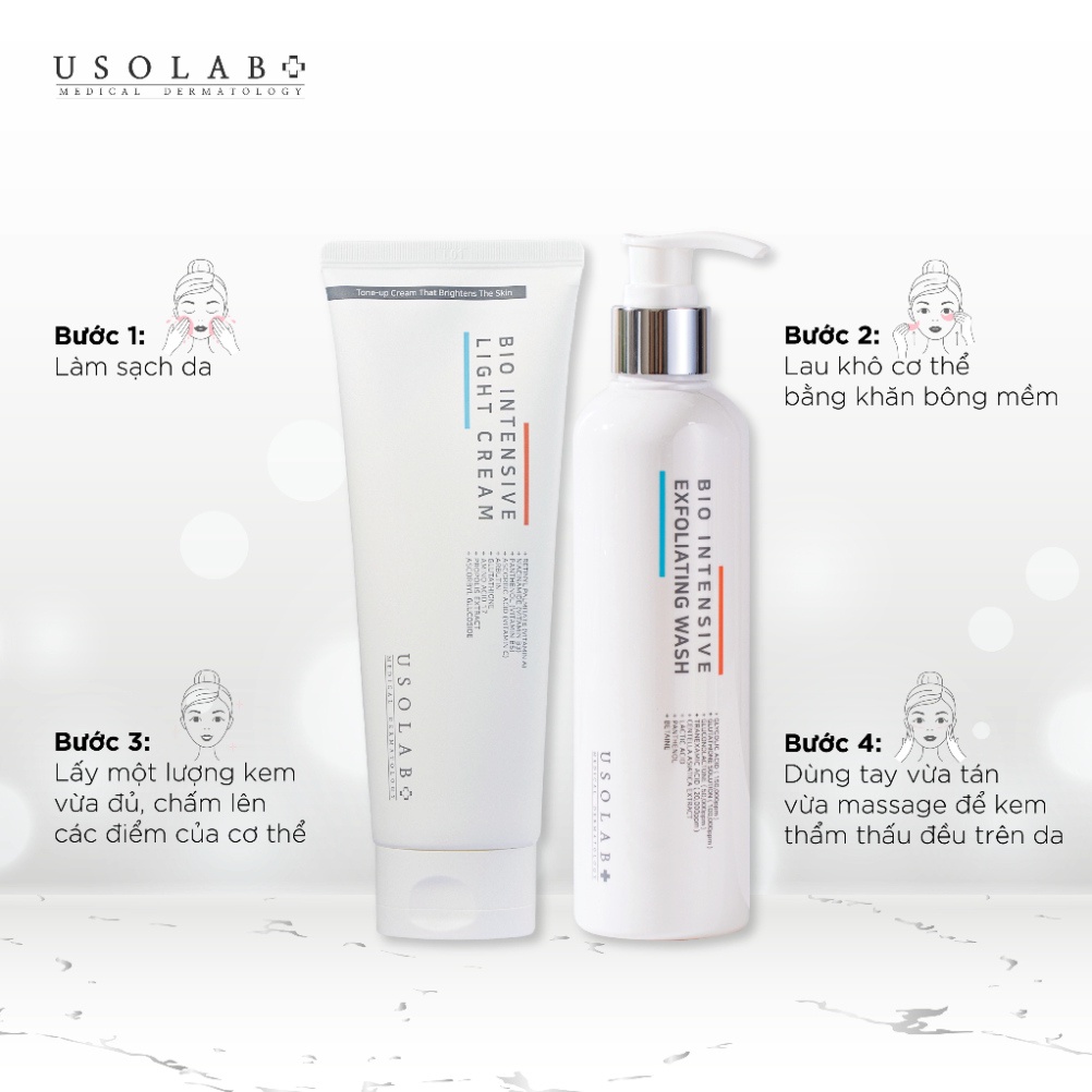 (Tem Công Ty) Bộ dưỡng trắng da tại nhà cao cấp Bio Intensive USO LAB 250ml
