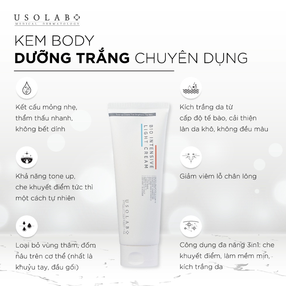 (Tem Công Ty) Bộ dưỡng trắng da tại nhà cao cấp Bio Intensive USO LAB 250ml