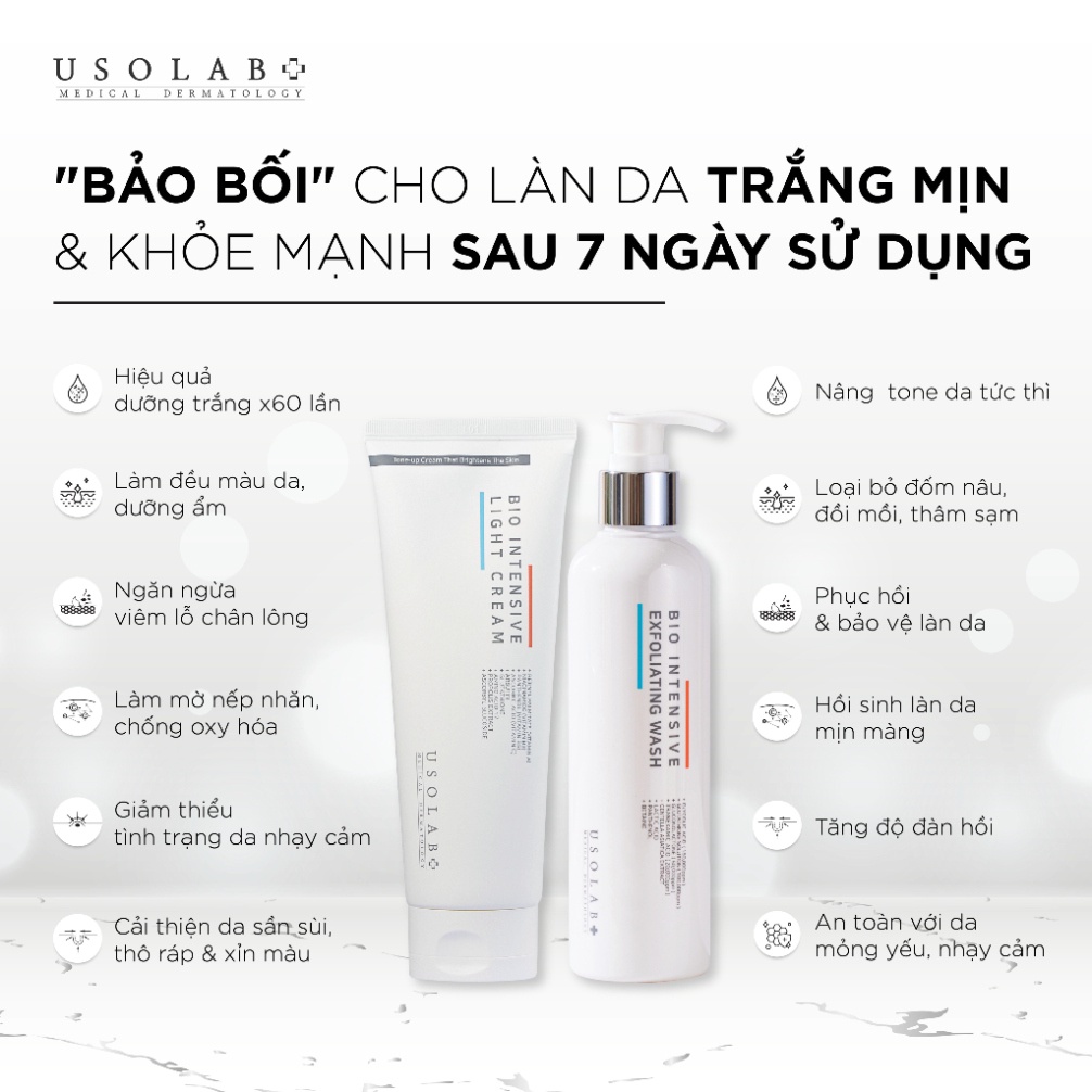 (Tem Công Ty) Bộ dưỡng trắng da tại nhà cao cấp Bio Intensive USO LAB 250ml