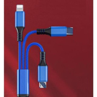 Cáp Sạc Nhanh 3 Đầu Type C Micro