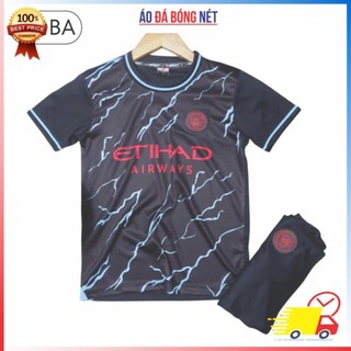 Giá tốt, Bộ quần áo bóng đá trẻ em đồ đá banh trẻ em CLB Manchester City Man City MC đen