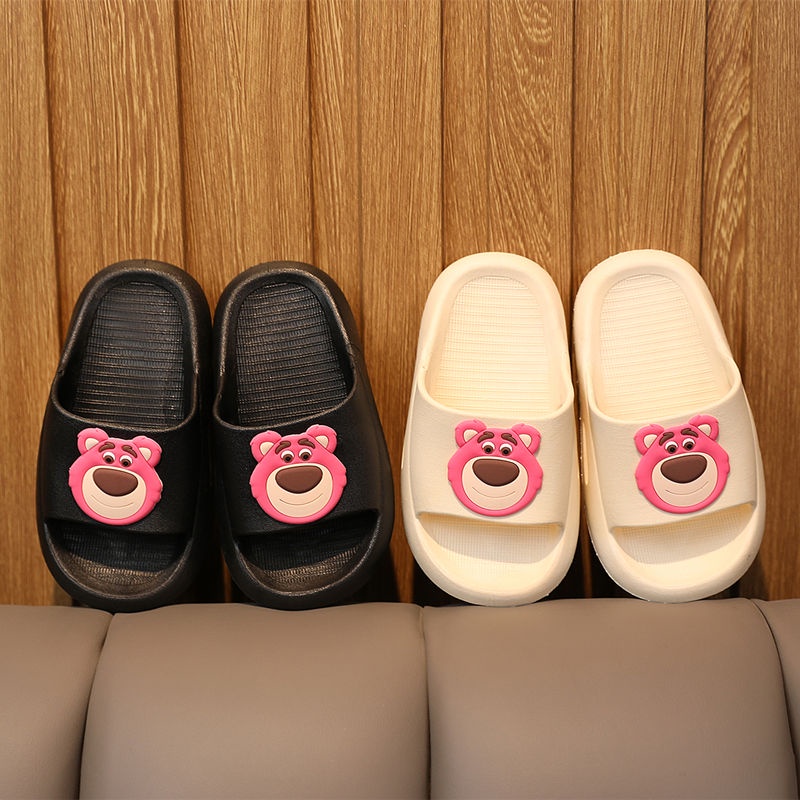 Dép Đi Trong Nhà Tắm Siêu Mềm Chống Trượt Hình Gấu / Dâu Tây Dễ Thương Cho Bé Gái