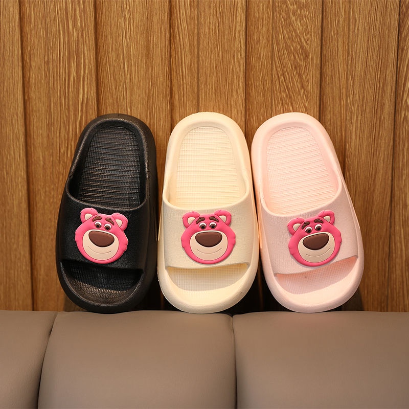 Dép Đi Trong Nhà Tắm Siêu Mềm Chống Trượt Hình Gấu / Dâu Tây Dễ Thương Cho Bé Gái