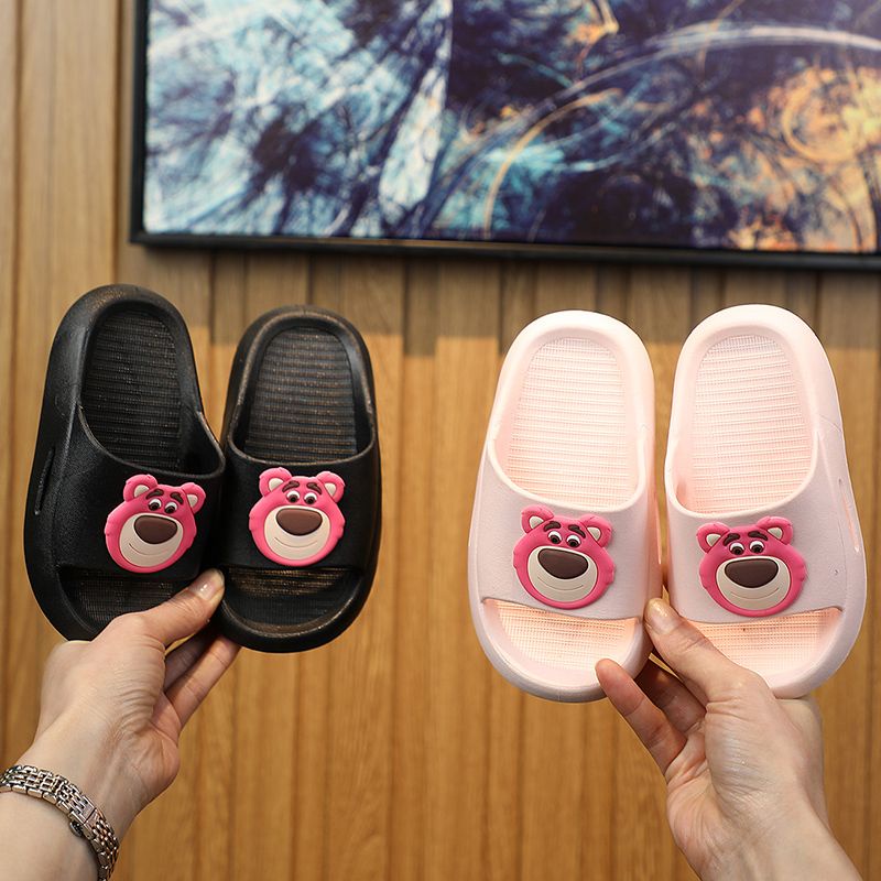 Dép Đi Trong Nhà Tắm Siêu Mềm Chống Trượt Hình Gấu / Dâu Tây Dễ Thương Cho Bé Gái