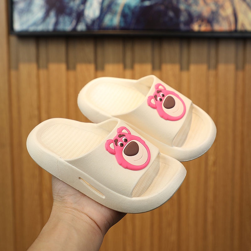 Dép Đi Trong Nhà Tắm Siêu Mềm Chống Trượt Hình Gấu / Dâu Tây Dễ Thương Cho Bé Gái