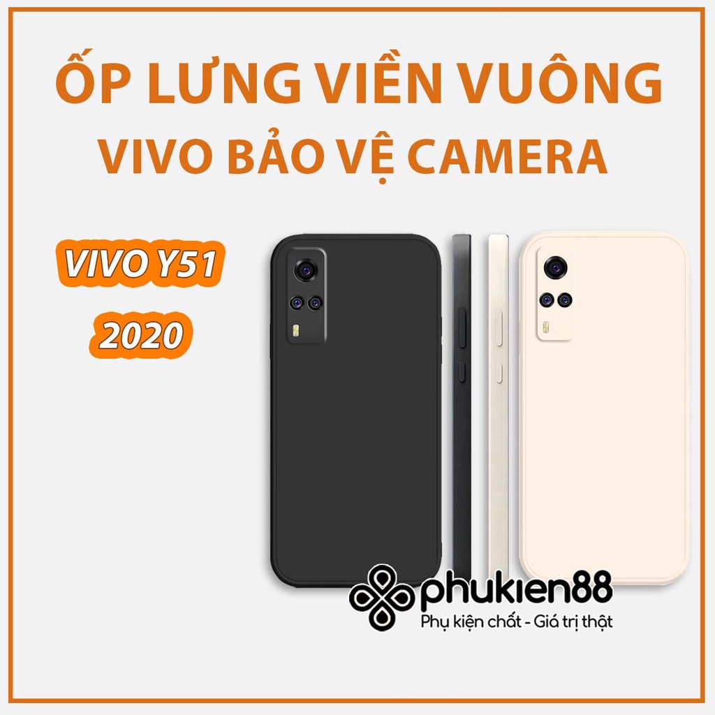 Ốp Silicon Vivo Y51 2020 TPU viền vuông dẻo chống va đập, bảo vệ camera