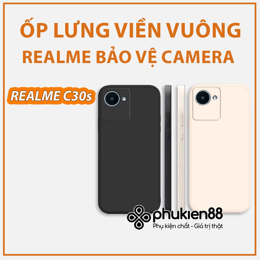 Ốp Silicon Realme C30s TPU viền vuông dẻo chống va đập, bảo vệ camera