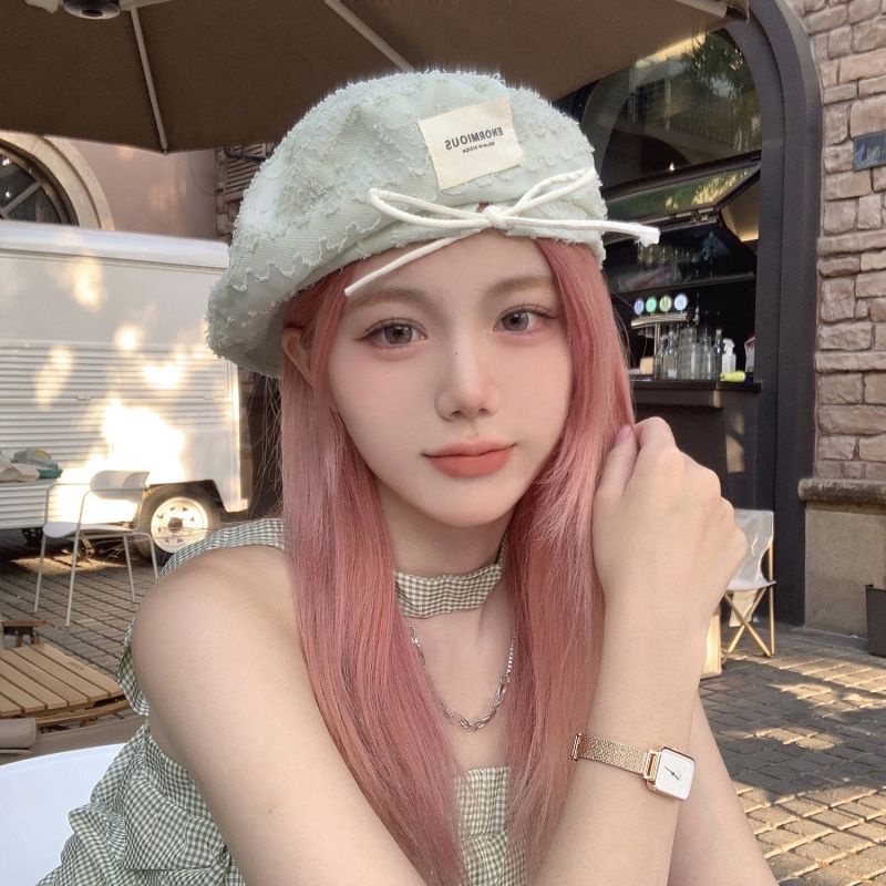 Mũ Beret Phối Ren Lưới Mỏng Thoáng Khí Thời Trang Mùa Hè Cho Nữ