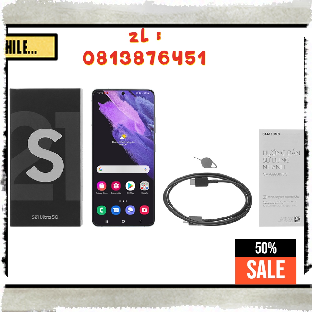 Siêu Ưu Đãi  Điện thoại Samsung Galaxy S21 Ultra 5G  - Hàng chính hãng - Full Box 100%, bảo hành 12 tháng