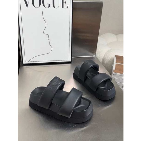 Dép lê tăng chiều cao nữ mẫu mới da thật đế dày dép sandal nữ