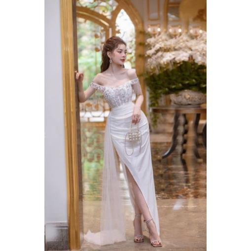 ĐẦM DẠ HỘI BODY TRỄ VAI TUA RUA ĐÍNH ĐÁ-SL