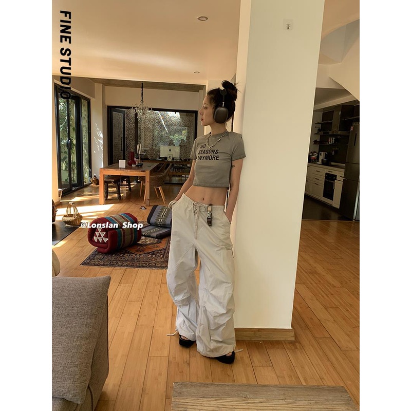 Áo Thun Ngắn Cổ Tròn Dáng Ôm In Chữ Phong Cách Retro