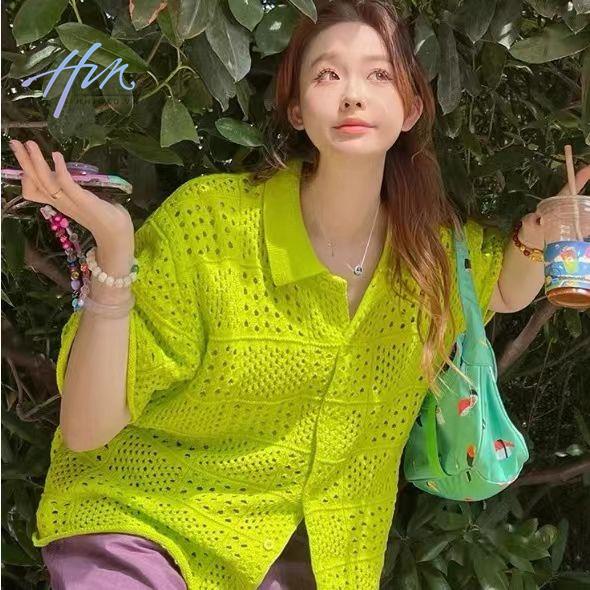 Áo Cardigan Dệt Kim Dáng Rộng Phong Cách Mỹ Đơn Giản Thời Trang Mùa Hè Cho Nữ