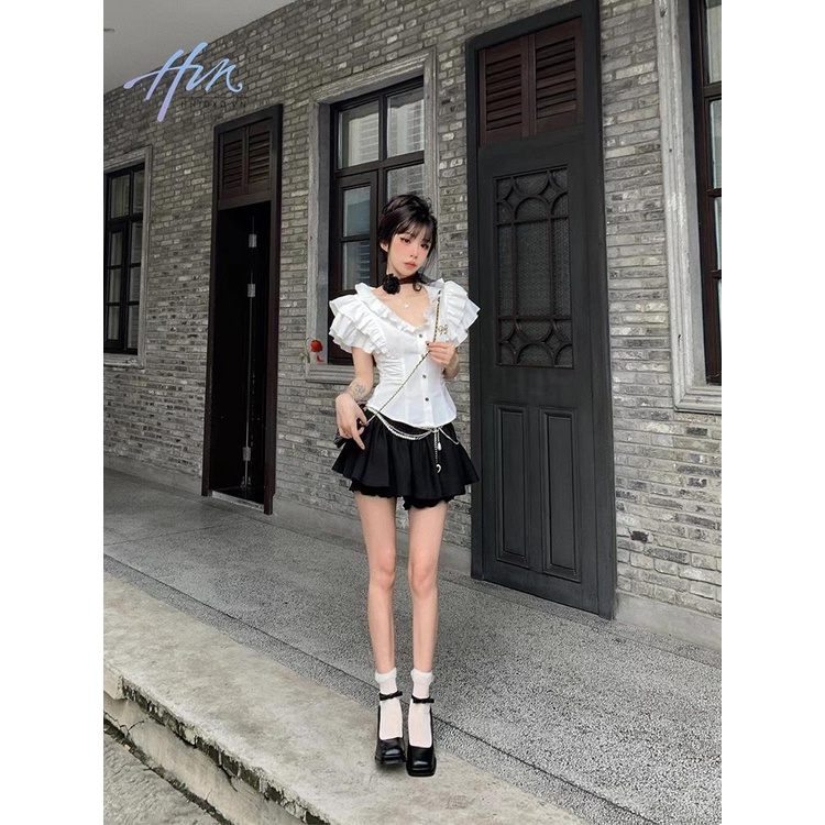 Áo Sơ Mi Tay Ngắn Cổ Chữ v Ôm Eo Phong Cách Pháp Thời Trang Mùa Hè Cho Nữ