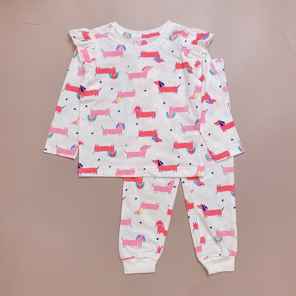 Bộ cotton Matalan nhiều hình động vật Bé Gái size 9m - 5y