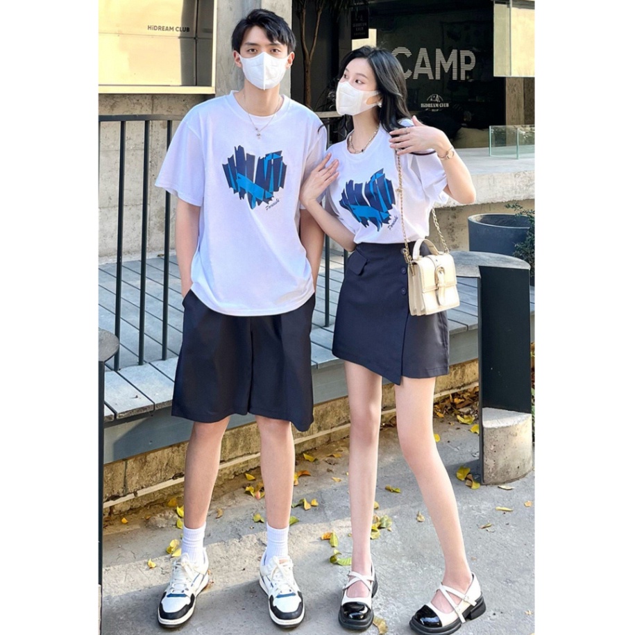 Áo thun unisex nam nữ local brand basic tee phông Form rộng Unisex Tay Lỡ Vải Cotton 100% F17 Tim XANH DƯƠNG | BigBuy360 - bigbuy360.vn