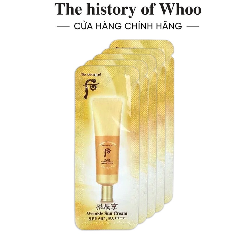 [HB Gift] 5 Kem chống nắng cải thiện nếp nhăn The History of Whoo Gongjinhyang Wrinkle Sun Cream 1ml