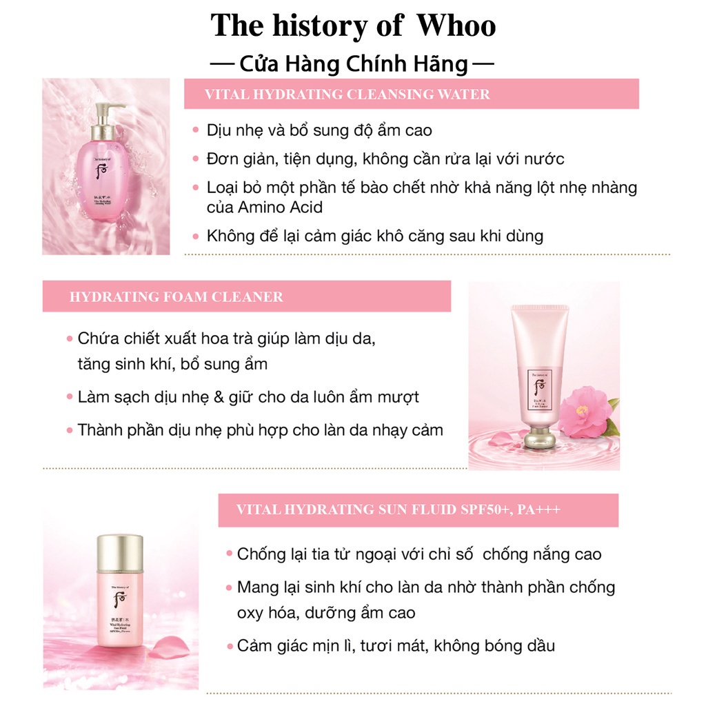 [HB Gift] Sữa rửa mặt cấp ẩm sạch bụi mịn The history of Whoo Gongjinhyang Soo Hydrating Foam Cleanser 40ml
