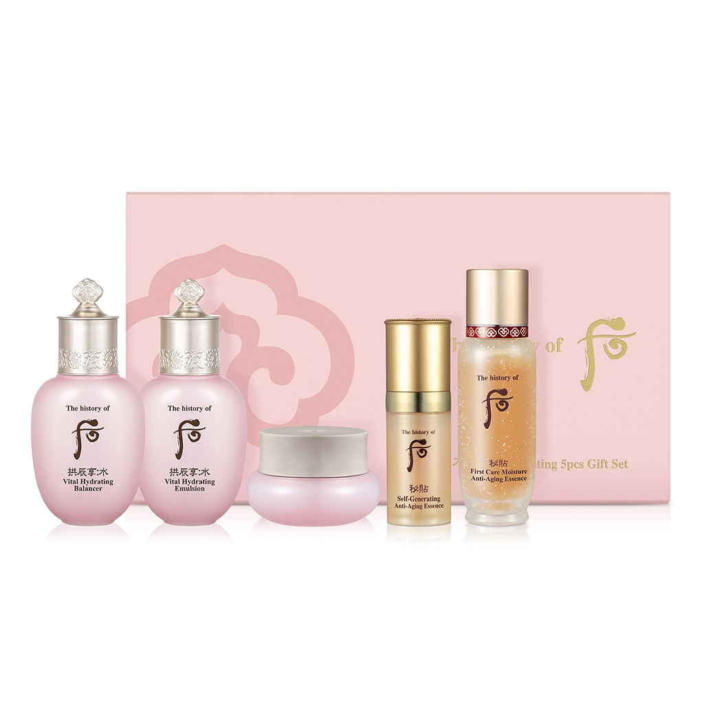 [HB Gift] Bộ 5 bước dưỡng ẩm chống lão hóa Đông Y Hoàng Cung The history of Whoo Gongjinhyang Soo 5pcs