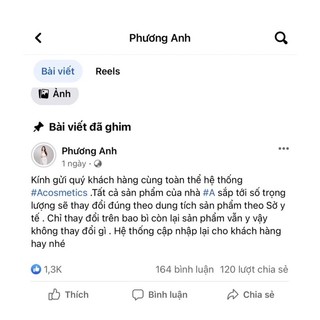 [Chính Hãng] face pháp A cosmetics Phương Anh date mới