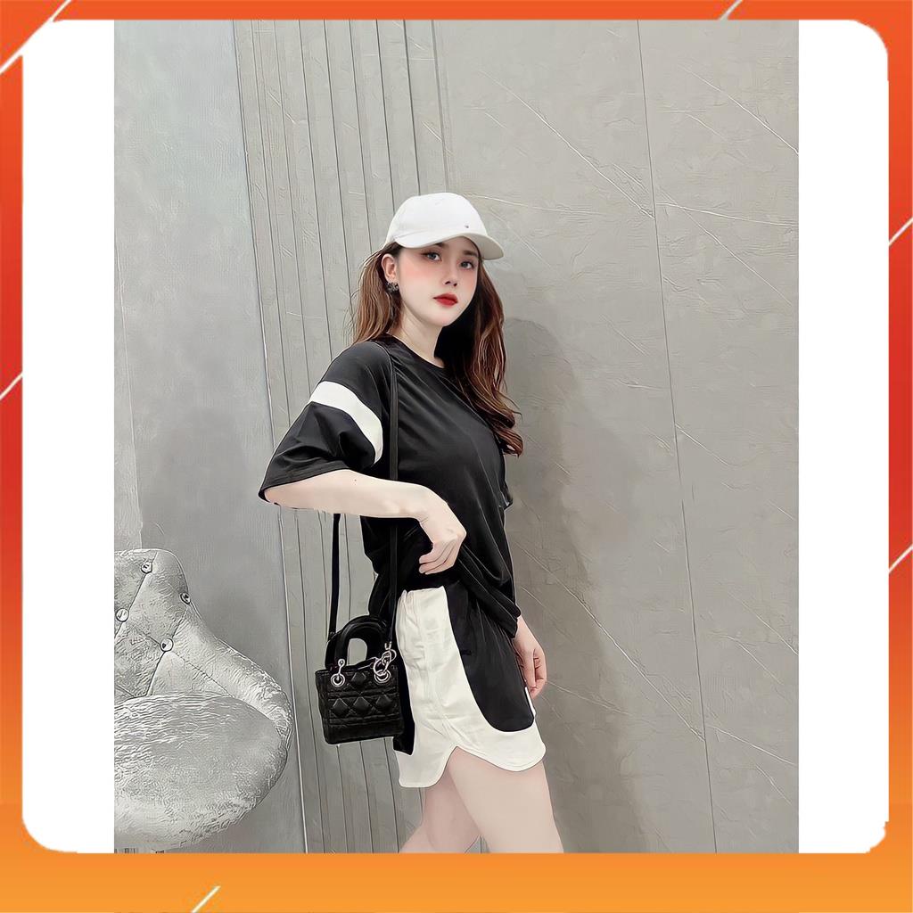 ? Bộ Áo Phông Chữ Thập Kèm Quần Short Phối Màu In Hình 2 Màu Co Giãn Thoáng Mát Va13 Ss Ok
