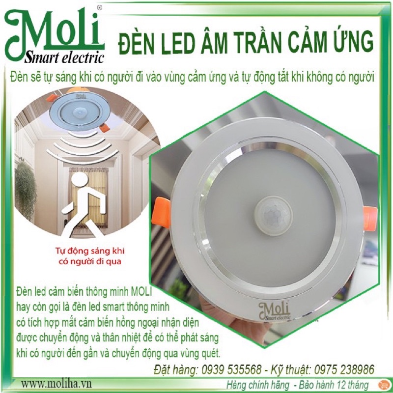 ĐÈN LED ÂM TRẦN CẢM ỨNG SIÊU MỎNG MOLI