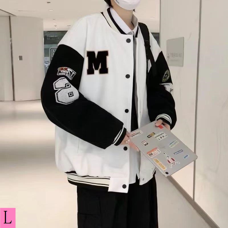 Áo Khoác Bóng Chày Dáng Rộng Phong Cách Đường Phố Mỹ Cá Tính Cho Nam