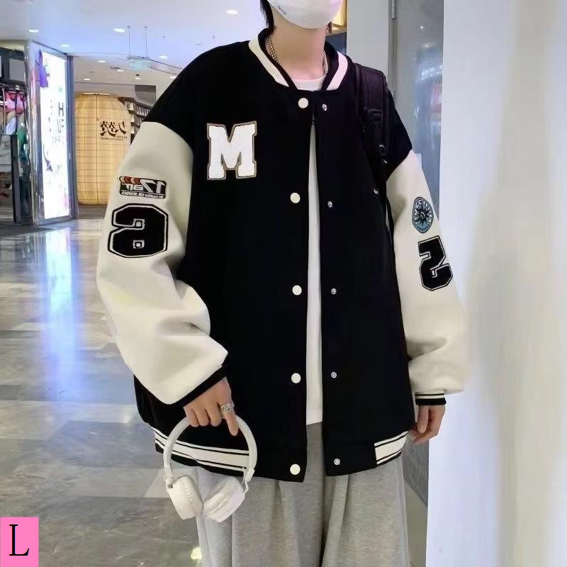Áo Khoác Bóng Chày Dáng Rộng Phong Cách Đường Phố Mỹ Cá Tính Cho Nam